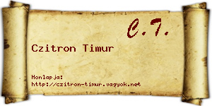 Czitron Timur névjegykártya
